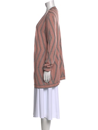 St. John Sport Striped Open Front Sweater