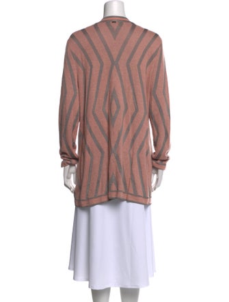 St. John Sport Striped Open Front Sweater