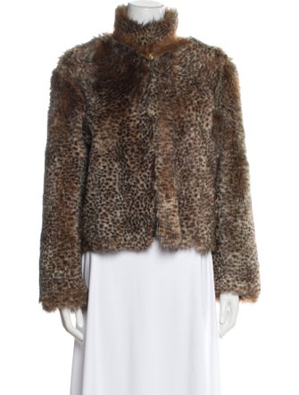 St. John Sport Leather Faux Fur Jacket