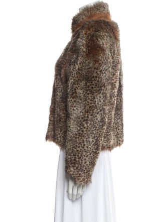 St. John Sport Leather Faux Fur Jacket