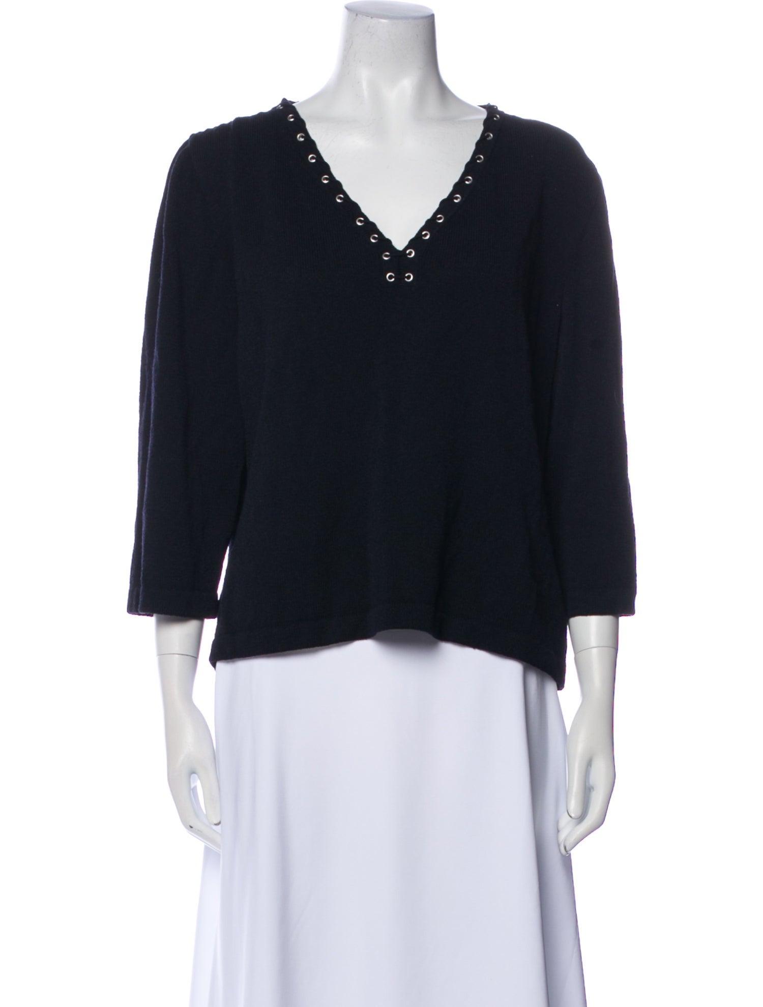 St. John Sport Wool V-Neck Sweater