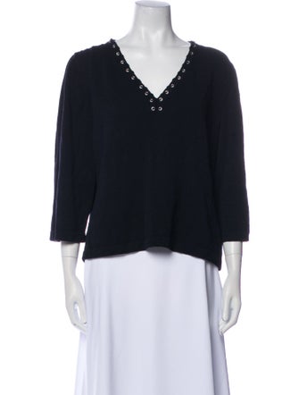 St. John Sport Wool V-Neck Sweater