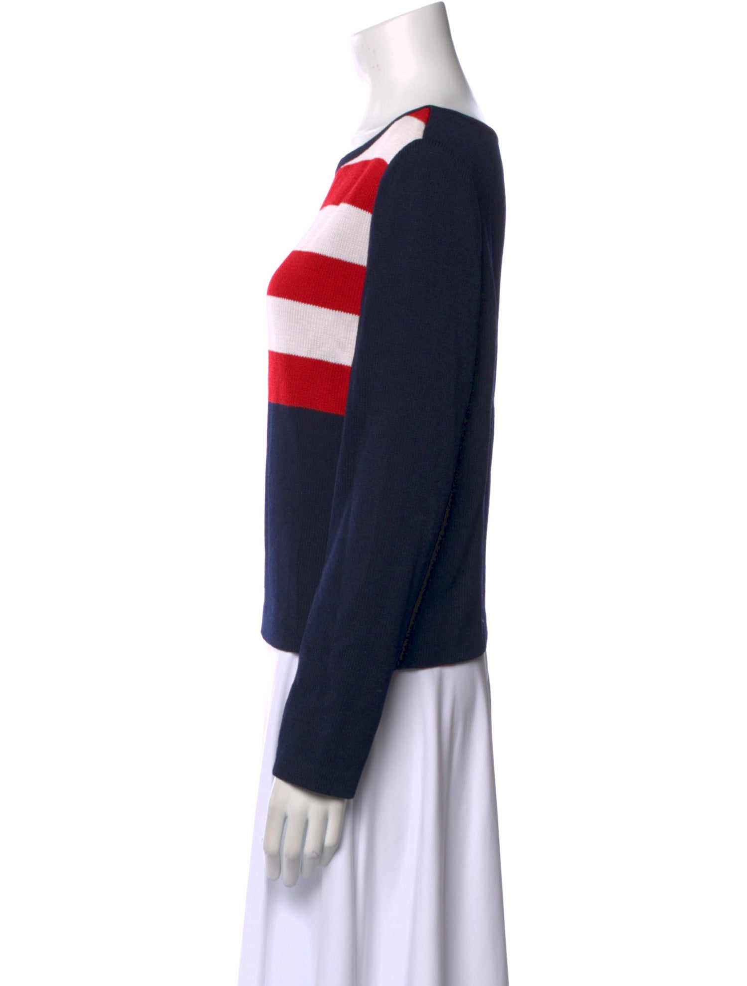 St. John Sport Striped Bateau Neckline Sweater