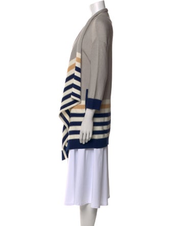St. John Sport Striped Open Front Sweater