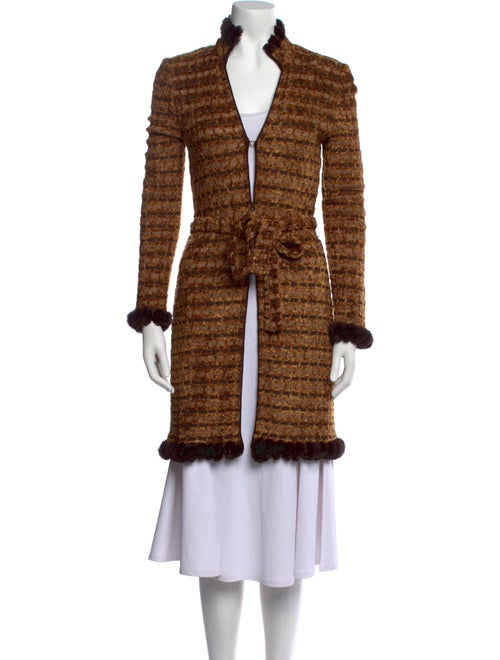 St. John Sport Striped Open Front Sweater