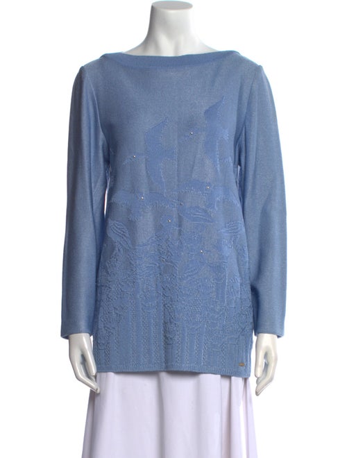 St. John Sport Wool Bateau Neckline Sweater