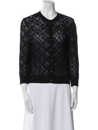 St. John Sport Wool Lace Pattern Sweater