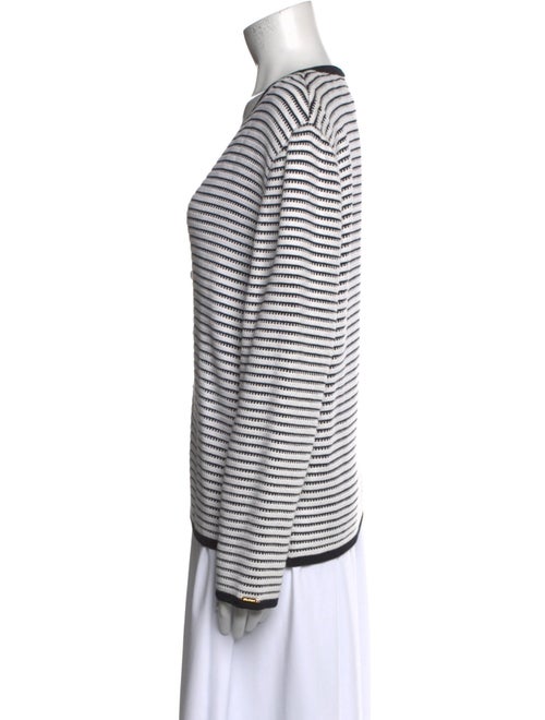 St. John Sport Striped V-Neck Sweater