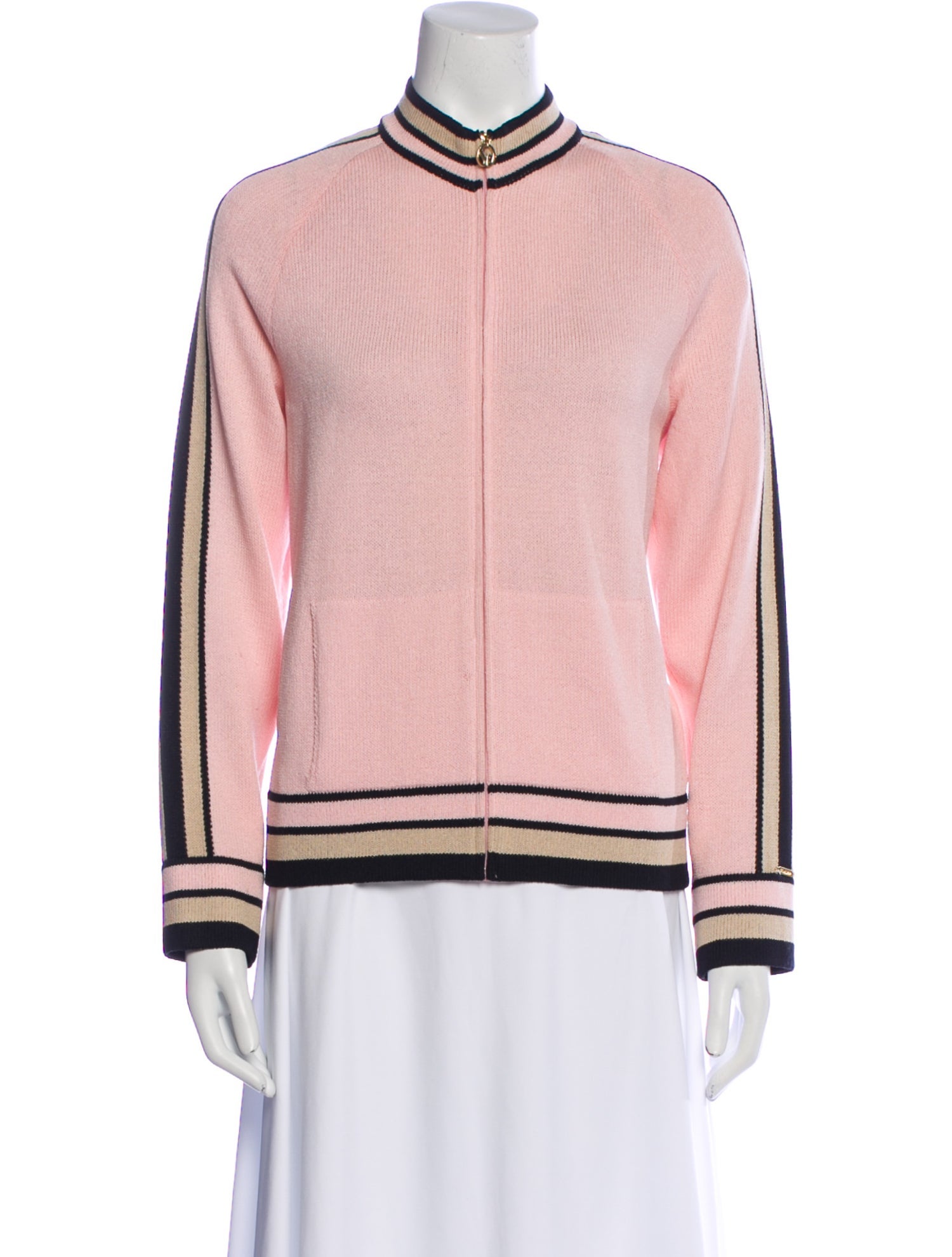 St. John Sport Striped Bomber Jacket
