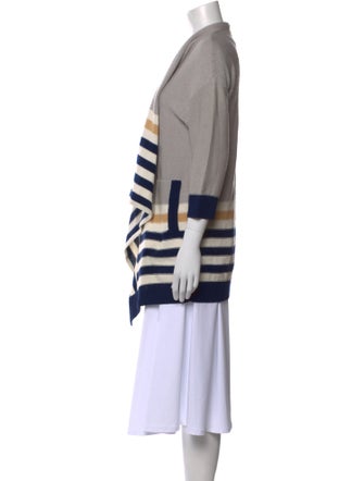 St. John Sport Striped Open Front Sweater