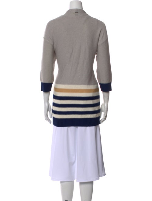 St. John Sport Striped Open Front Sweater