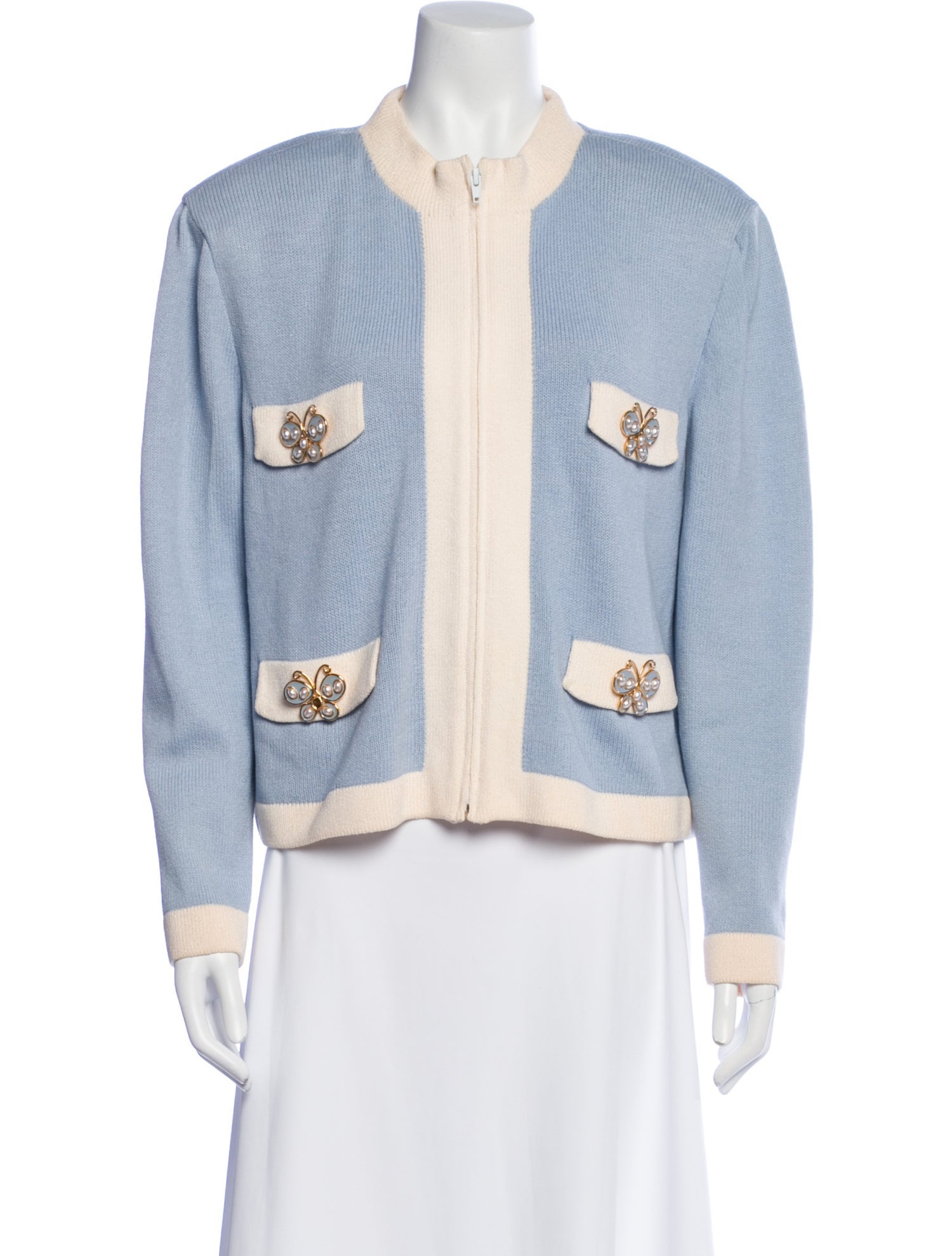 St. John Sport Wool Colorblock Pattern Jacket