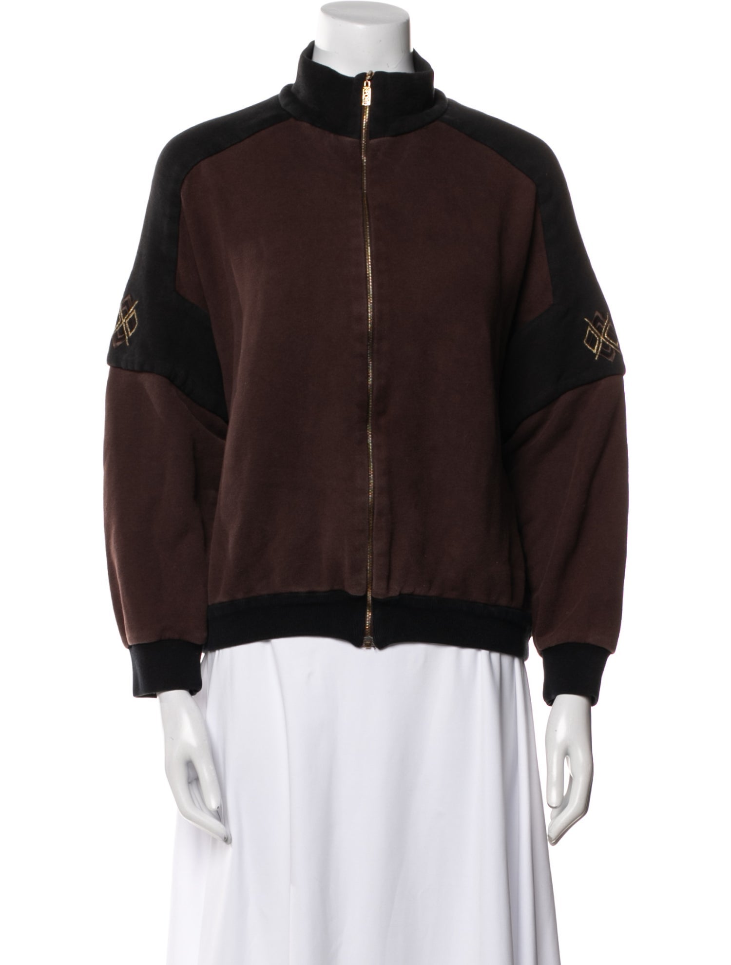 St. John Sport Colorblock Pattern Bomber Jacket