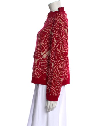 St. John Sport Printed Mock Neck Sweater