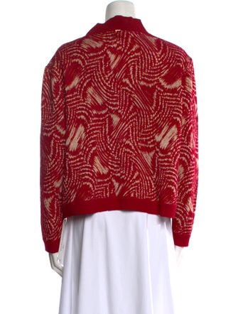 St. John Sport Printed Mock Neck Sweater