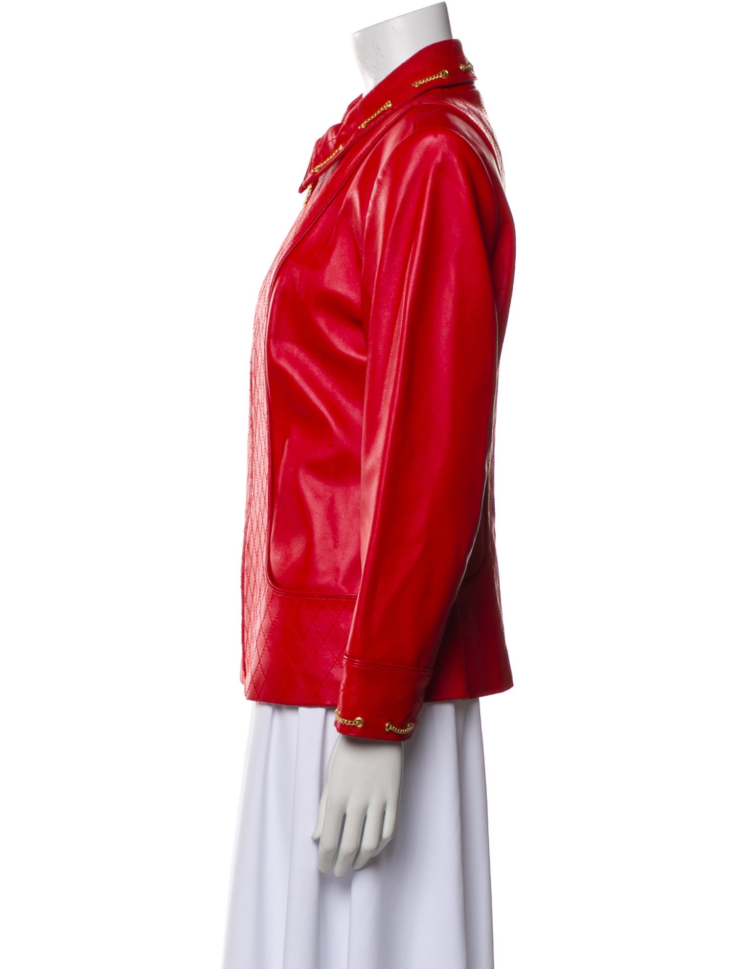 St. John Sport Lamb Leather Biker Jacket