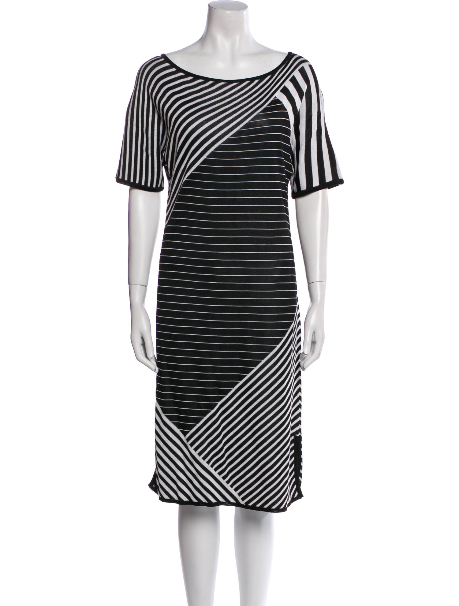 St. John Sport Striped Knee-Length Dress w/ Tags