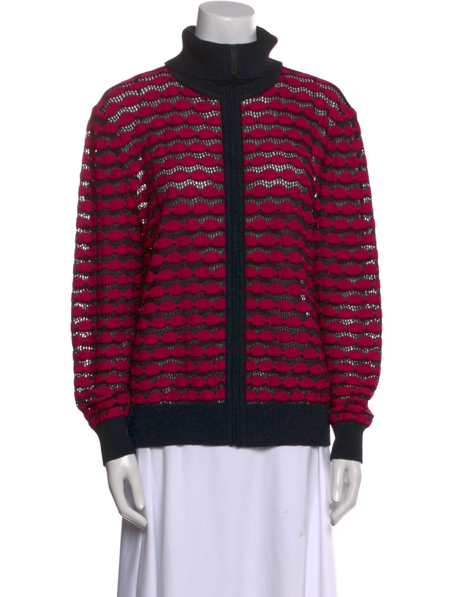 St. John Sport Striped Turtleneck Sweater