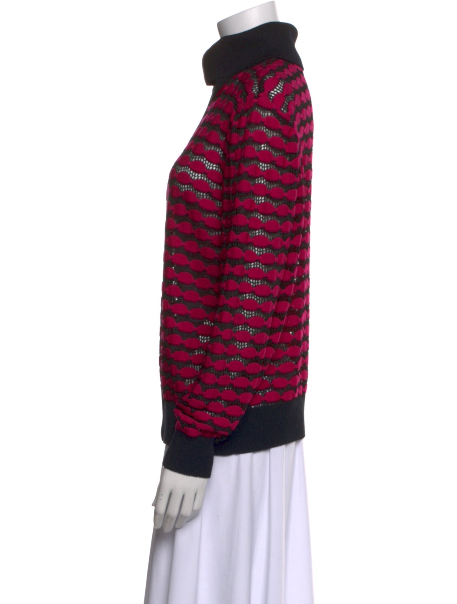 St. John Sport Striped Turtleneck Sweater