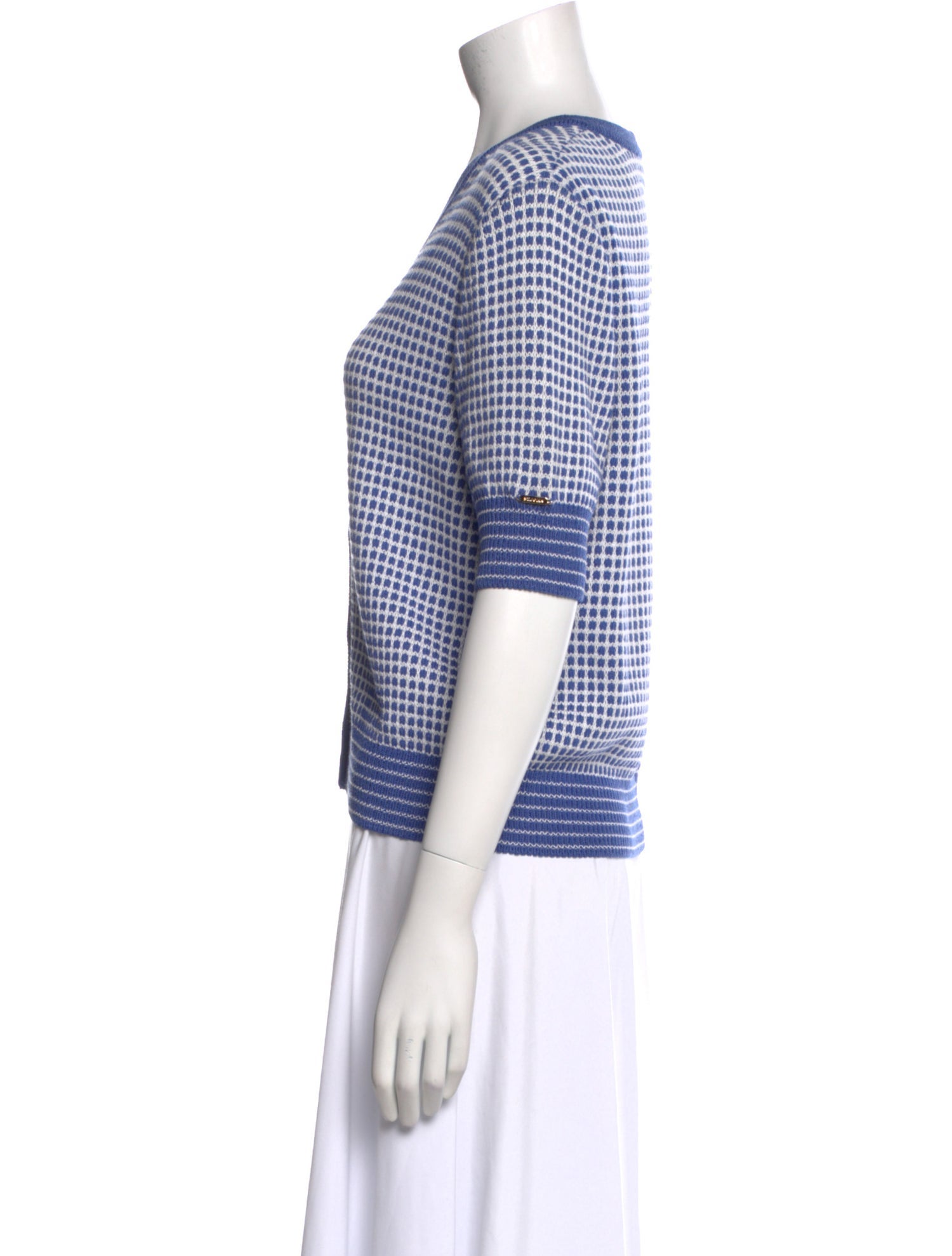 St. John Sport Printed V-Neck Sweater