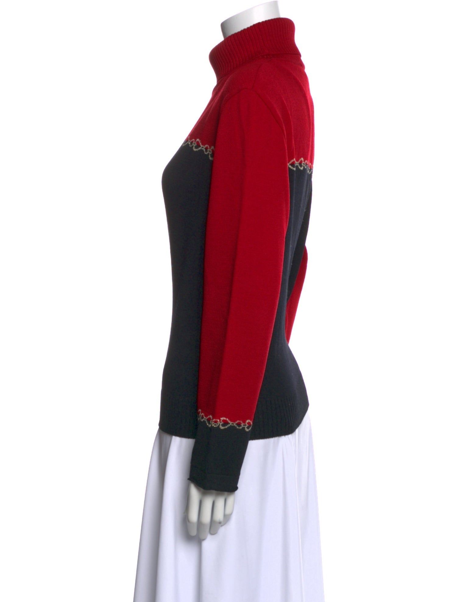 St. John Sport Wool Colorblock Pattern Sweater