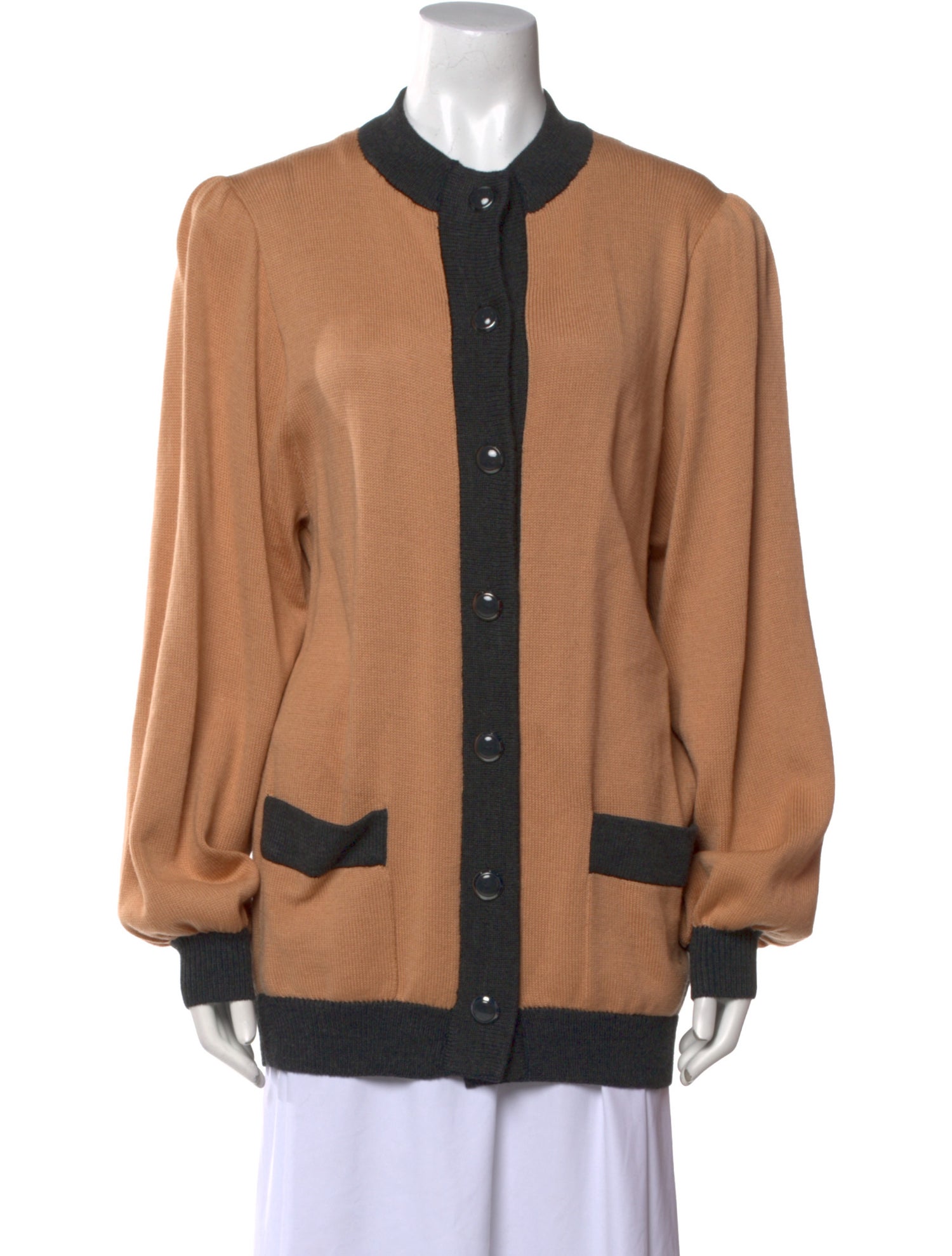 St. John Sport Colorblock Pattern Crew Neck Sweater