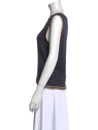 St. John Sport Striped V-Neck Sweater