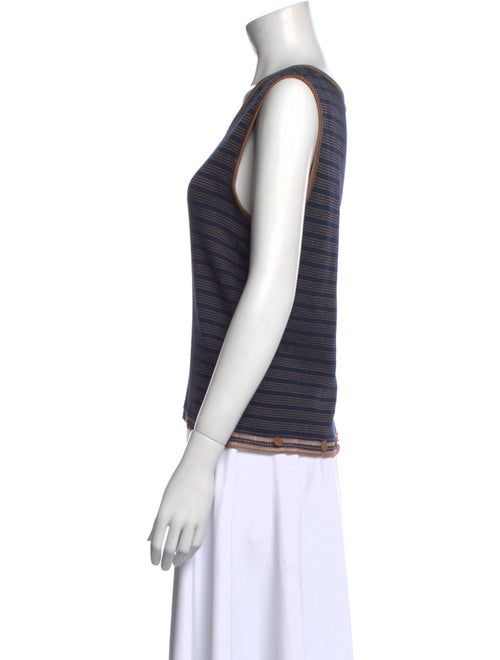 St. John Sport Striped V-Neck Sweater