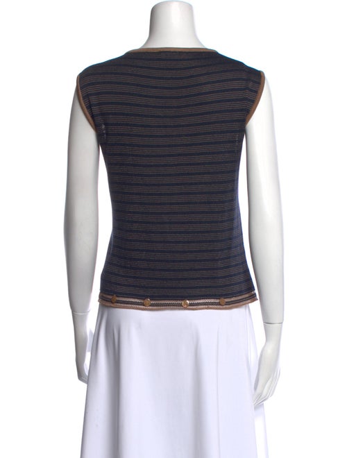 St. John Sport Striped V-Neck Sweater
