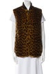 St. John Sport Faux Fur Animal Print Vest
