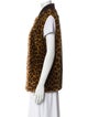 St. John Sport Faux Fur Animal Print Vest