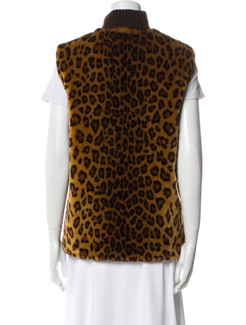 St. John Sport Faux Fur Animal Print Vest