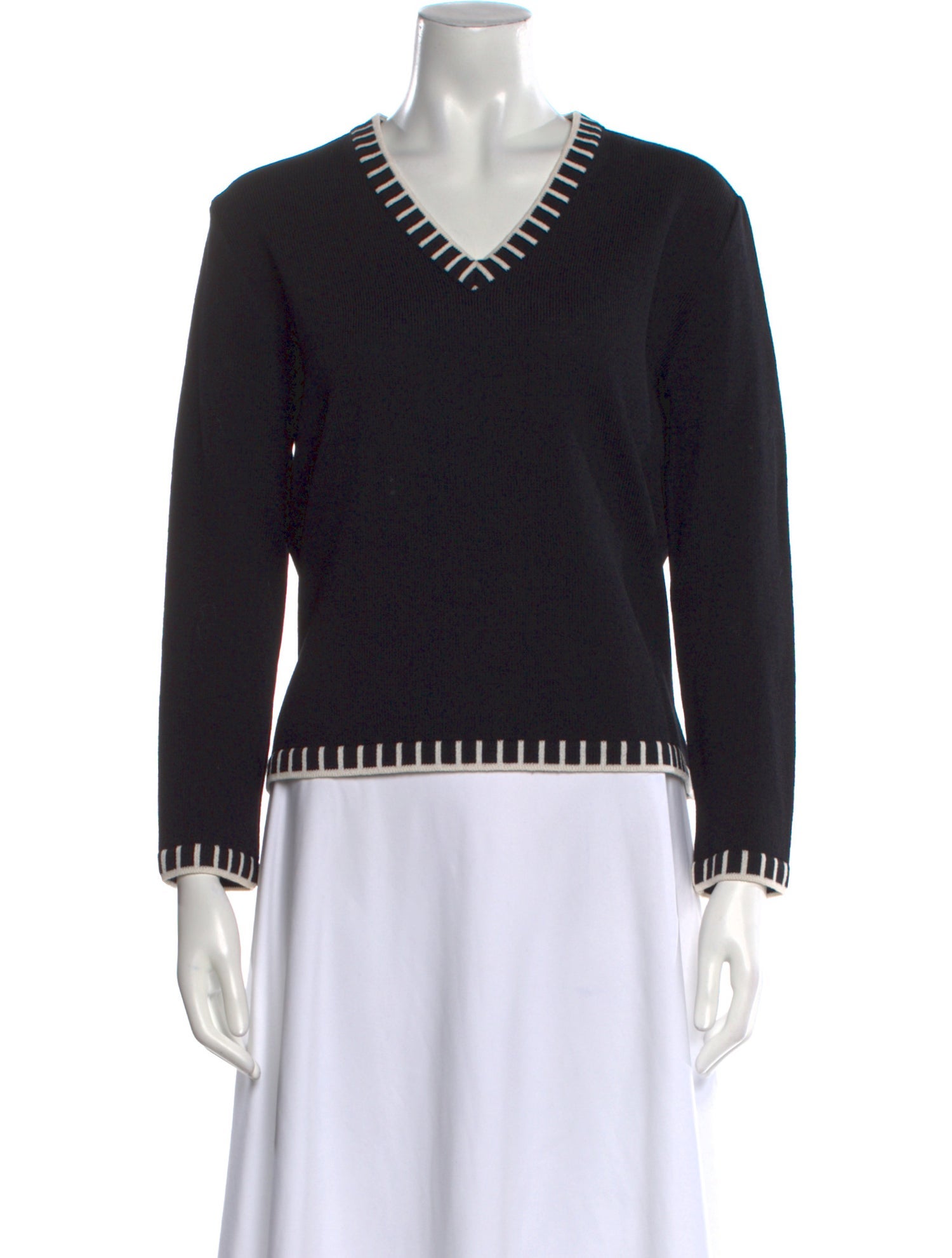 St. John Sport Wool V-Neck Sweater