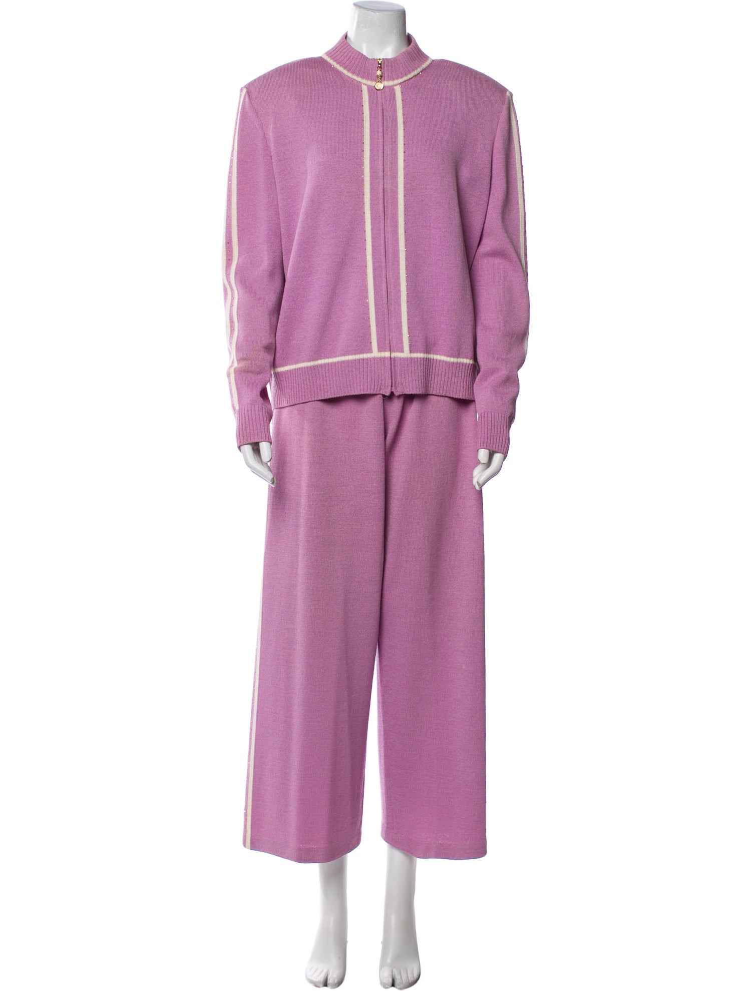 St. John Sport Wool Beaded Accents Pant Set