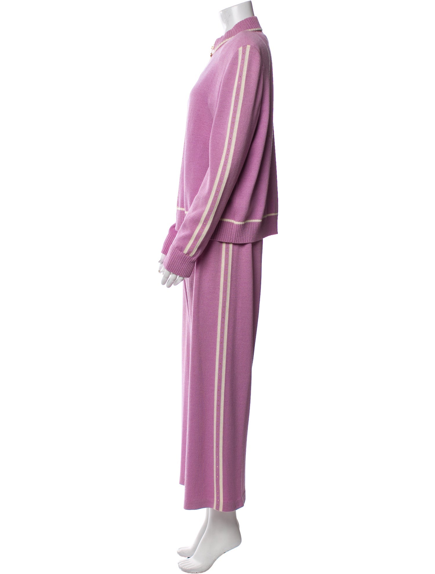 St. John Sport Wool Beaded Accents Pant Set