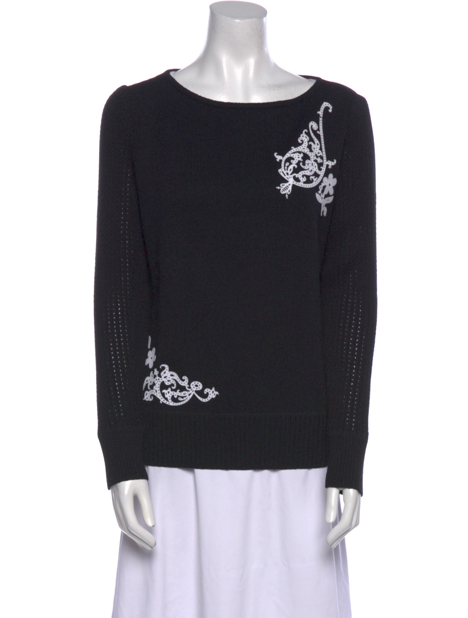 St. John Sport Wool Graphic Print Sweater