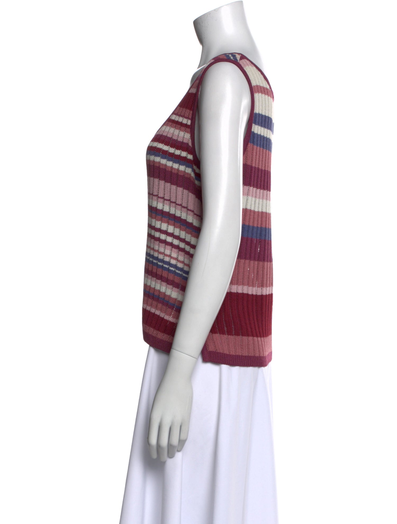 St. John Sport Striped Scoop Neck Sweater
