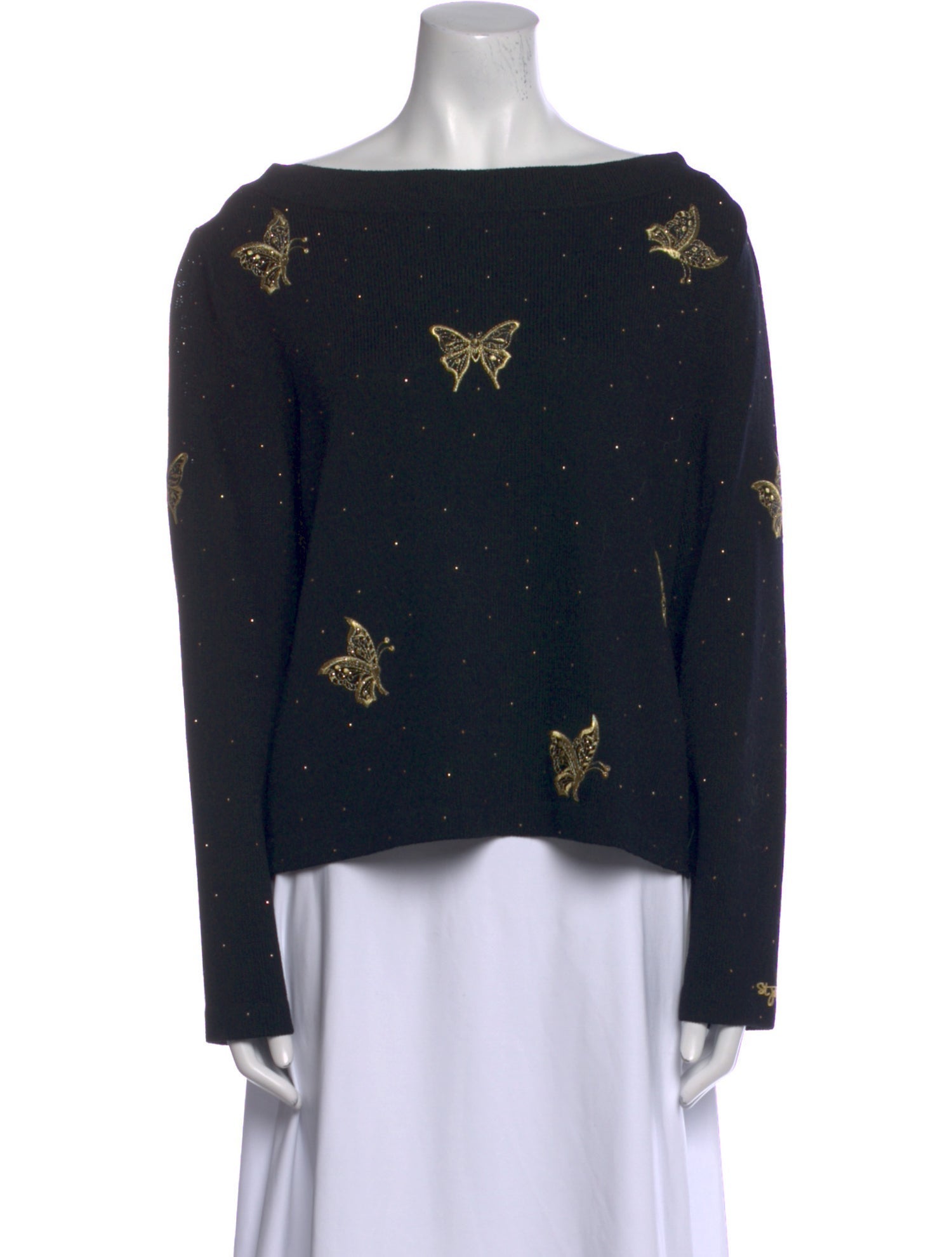 St. John Sport Printed Bateau Neckline Sweater