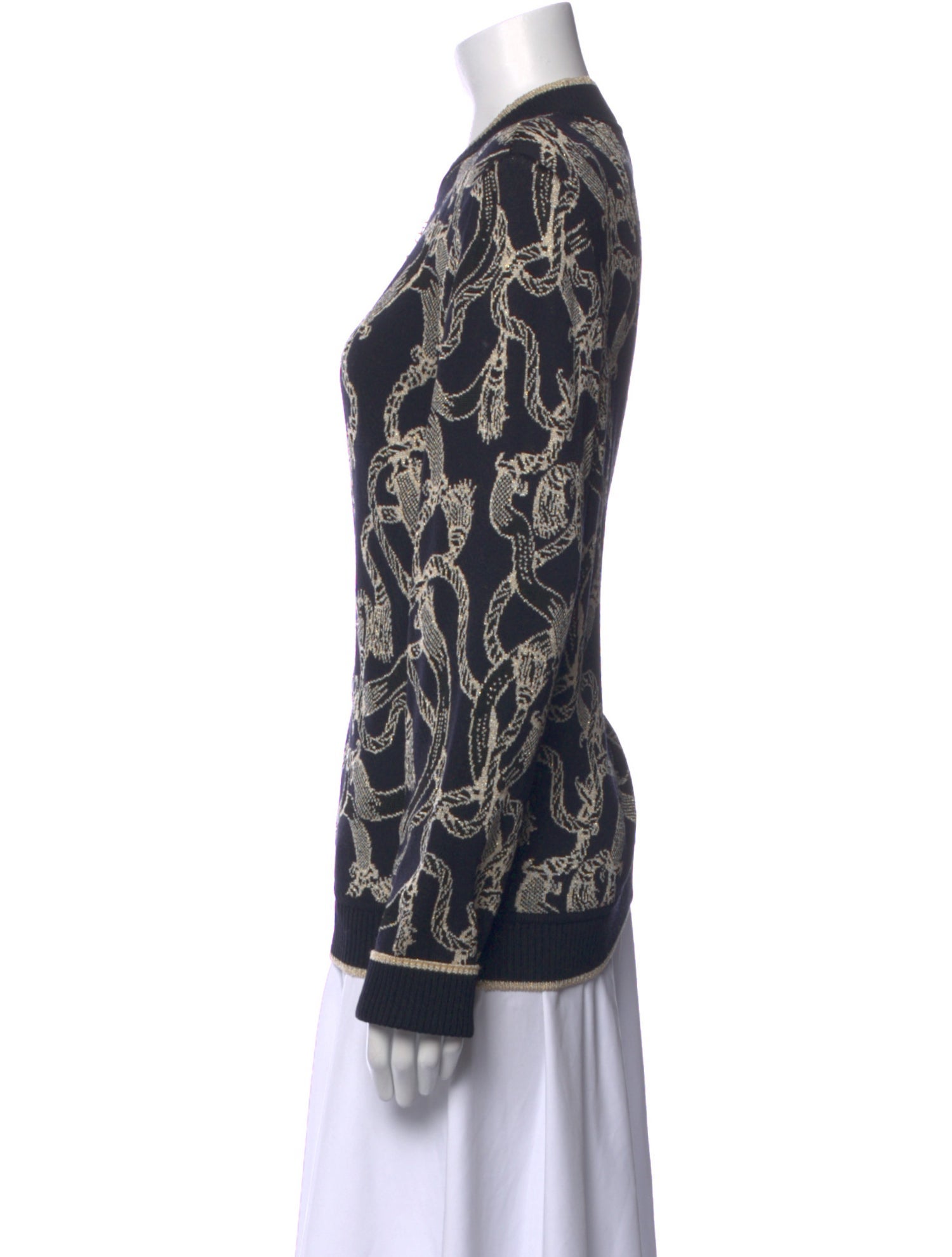 St. John Sport Printed Crew Neck Sweater