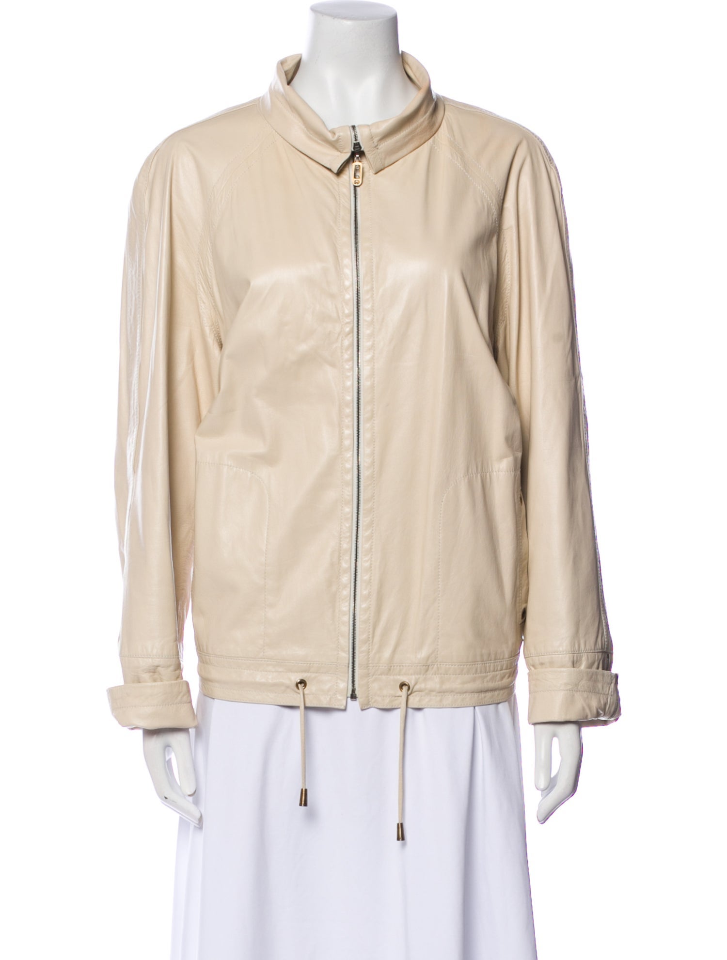 St. John Sport Lamb Leather Bomber Jacket