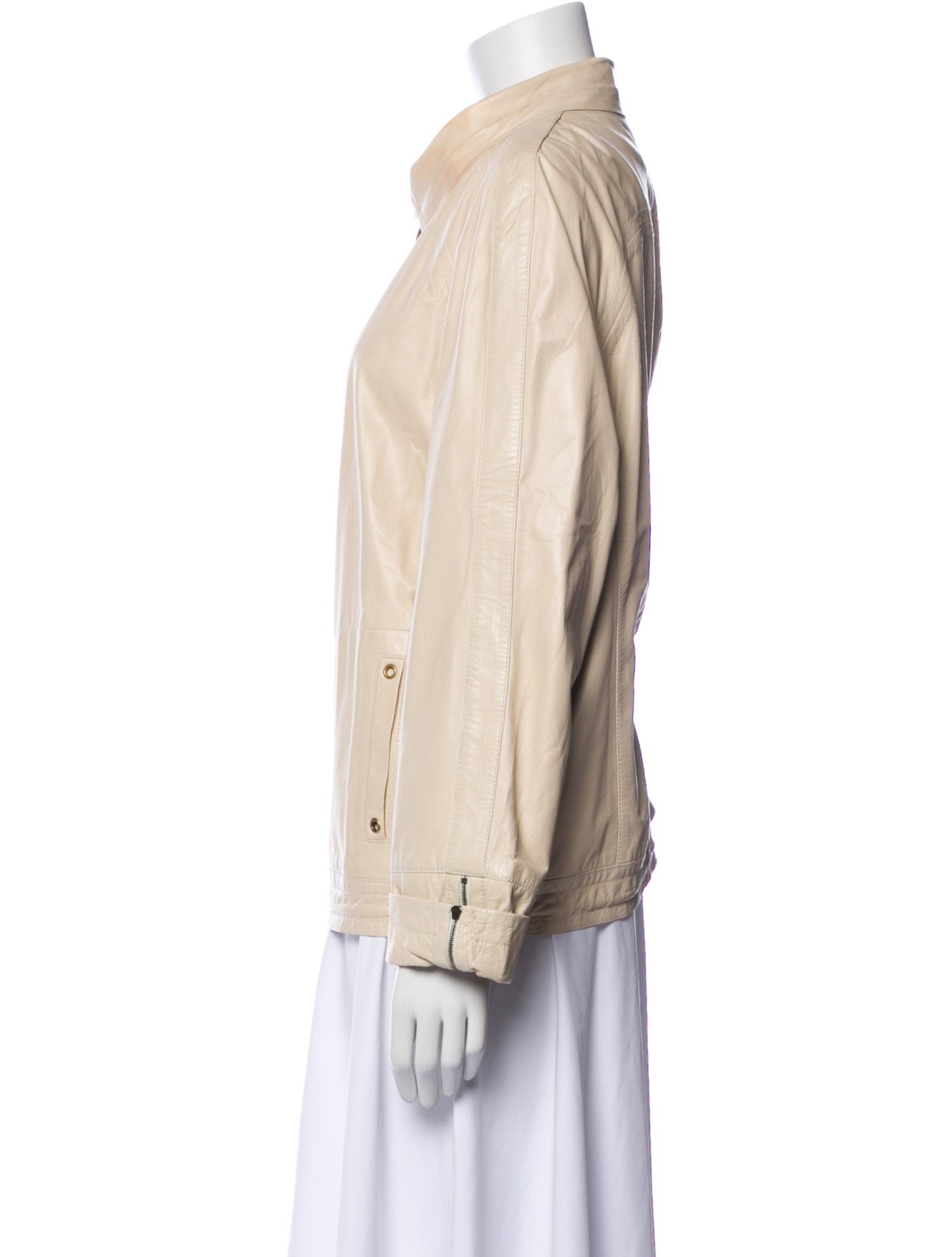 St. John Sport Lamb Leather Bomber Jacket