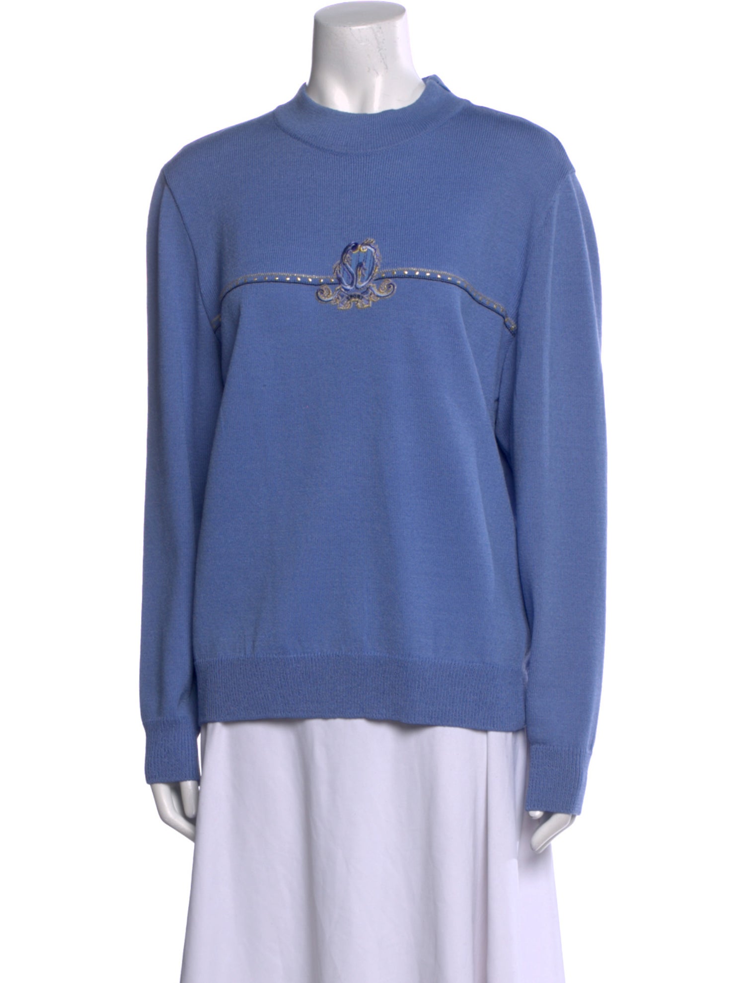 St. John Sport Wool Mock Neck Sweater