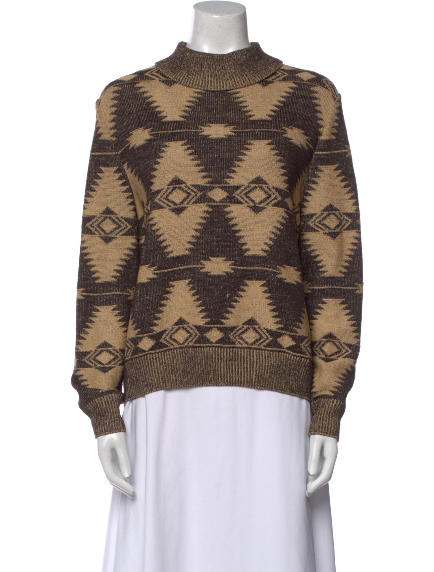 St. John Sport Printed Mock Neck Sweater