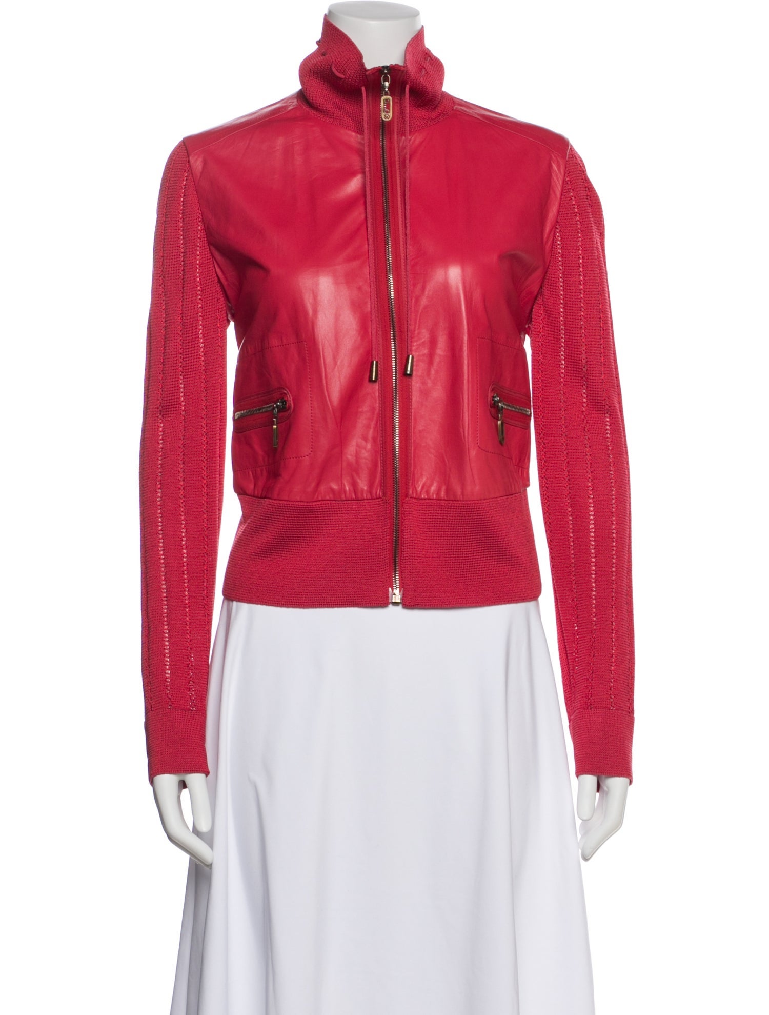 St. John Sport Lamb Leather Biker Jacket