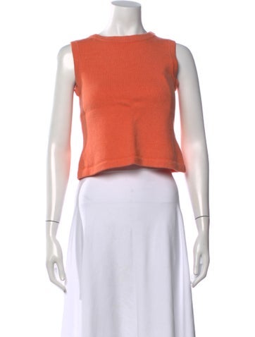 Pre-owned St John Wool Crew Neck Sweater In Orange