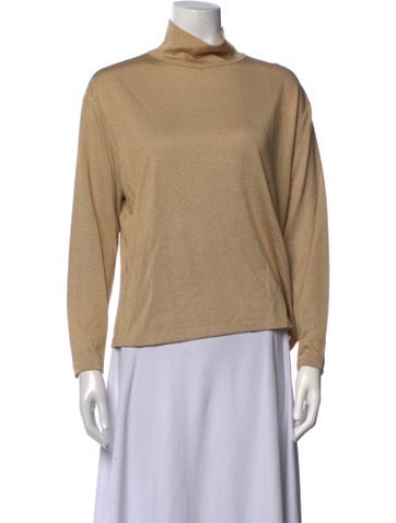 Pre-owned St John Wool Turtleneck Sweater In Neutrals