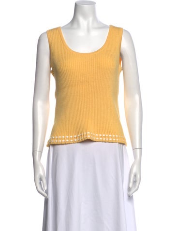 Pre-owned St John Wool Patterned Sweater W/ Tags In Yellow