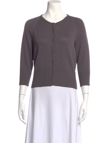 Pre-owned St John Wool Crew Neck Sweater In Grey