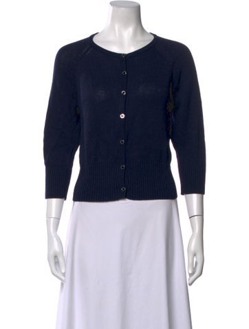 Pre-owned St John Wool Crew Neck Sweater In Blue