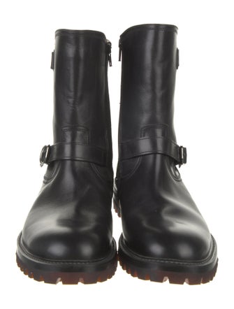 St. Moritz Leather Printed Moto Boots